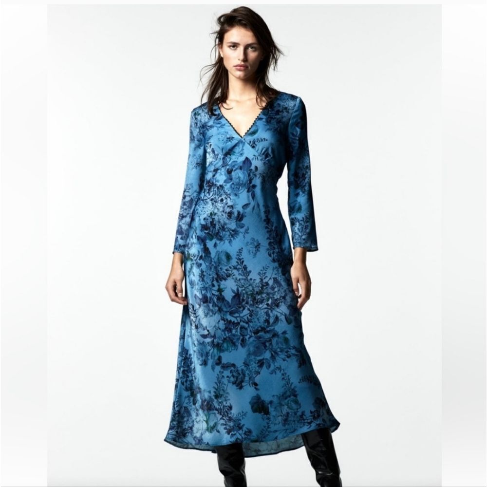 Zara Blue Floral Dress